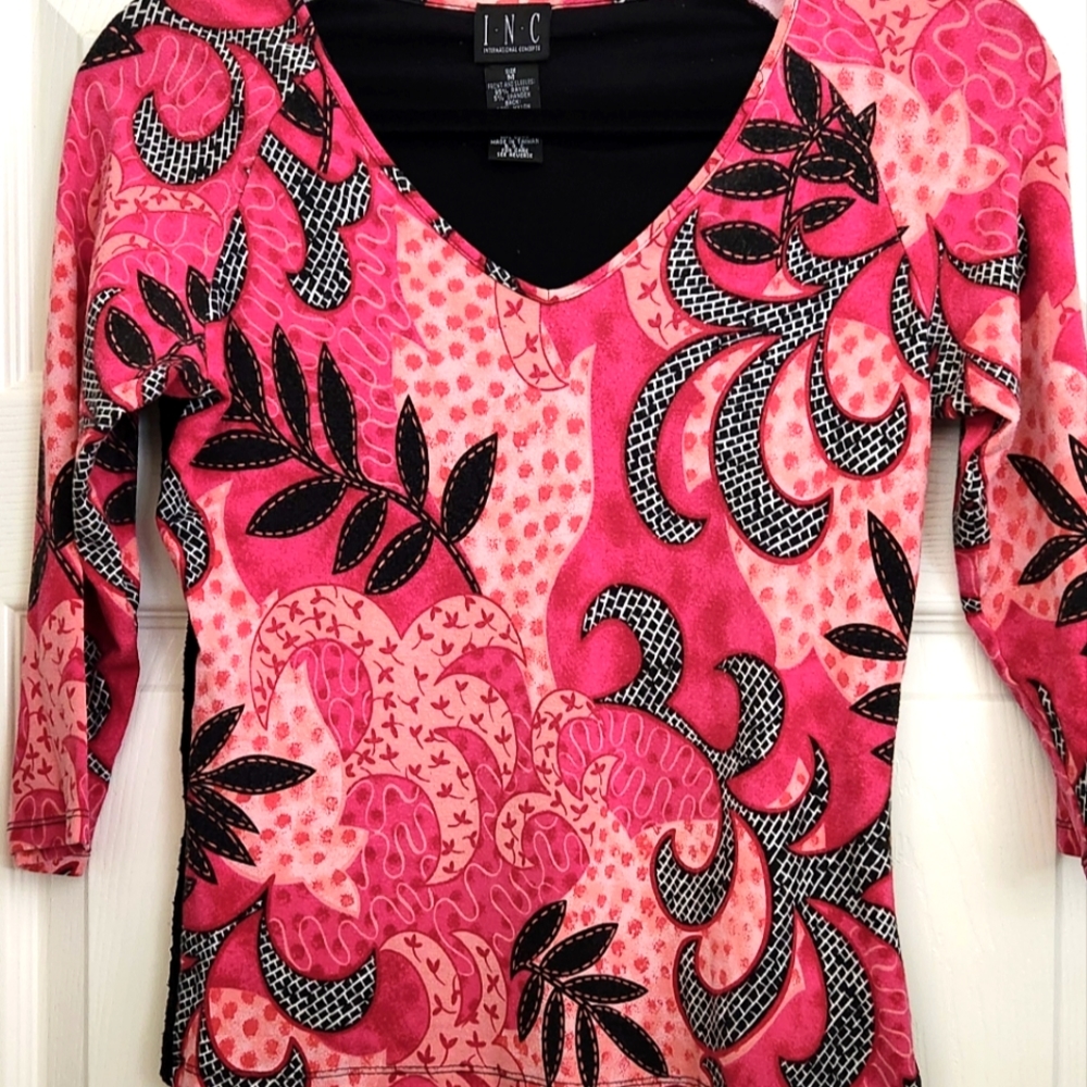 Colorful v- neck top